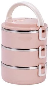 Cutie termoizolanta, sufertas, pentru transport alimente, 3 piese, 1.5 L, roz, Magic Home