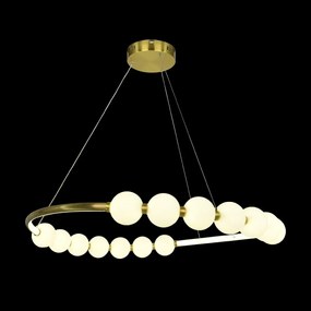 Lustra Led Cu Telecomanda, 3 Tipuri De Lumina, Inaltime Reglabila, 48W, Gold