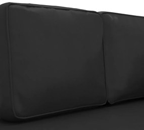 Canapea extensibila cu 2 locuri, negru, piele ecologica Negru