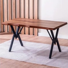 Set Masa Barton din MDF cu 4 Scaune  din metal, culaore negru, 140 cm