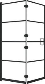 vidaXL Cabină de duș pliabilă, negru, 120x140 cm, ESG