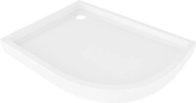 Mexen Flow+ cadă semicirculară asimetrică stânga 90 x 80 cm, luciu alb - 46Q108090LH