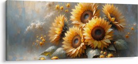 Tablou - Pictură cu floarea-soarelui (120x50 cm)