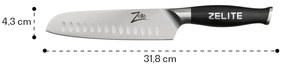 Seria Comfort Pro, cuțit santoku de 7", 56 HRC, oțel inoxidabil