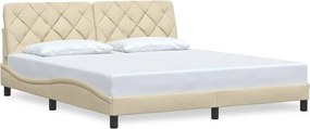 vidaXL Cadru de pat fără saltea, crem, 180x200 cm, textil