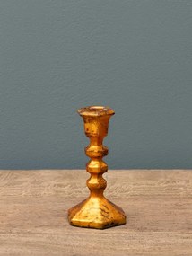 Set 4 suporturi de lumanari, din sticla, aspect vintage, Naos