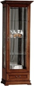 Vitrină lemn masiv nuc Ravino II, 71,4 × 47,5 × 207,9 cm