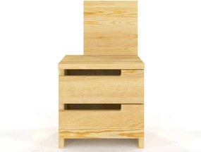Noptieră lemn masiv TerraCraft 2 Sertare Pin, 40 × 35 × 66 cm - Wenge