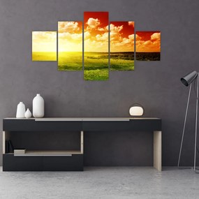 Tablou cu luncă cu soarele strălucitor (125x70 cm), în 40 de alte dimensiuni noi