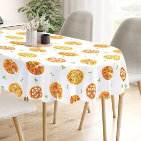 Goldea față de masă teflonată - pizza delicioasă - ovală 120 x 160 cm