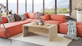 Mazzoni SPACE Stejar Artisan/Bej (Șampanie) - MĂSUȚĂ EXTENSIBILĂ CU RIDICAREA BLATULUI MĂSUȚĂ DE CAFEA