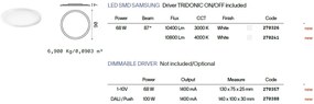 Lustra / Plafoniera LED tehnica profesionala FLY PL D90 4000K
