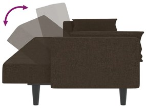 Canapea extensibila cu 2 locuri, 2 perne, maro inchis, textil Maro inchis, Fara suport de picioare
