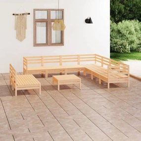 3083129 vidaXL Set mobilier de grădină, 10 piese, lemn masiv de pin
