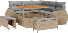 vidaXL Set de canapele pentru grădină 8 pcs bej și gri deschis