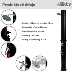STILISTA Duș de grădină solar 35 l, negru