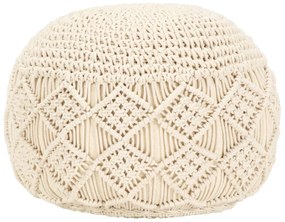 vidaXL Taburet puf macrame lucrat manual, 45 x 30 cm, bumbac