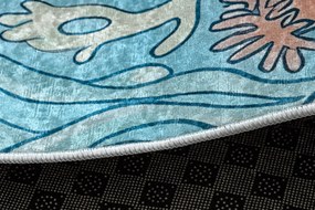 BAMBINO 61540 covor lavabil Ocean, pește pentru copii anti-alunecare - albastru / bej