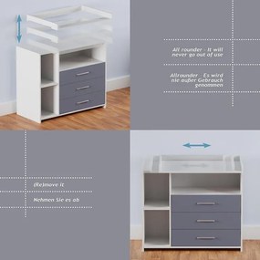 INFANTASTIC,masuta schimare scutece 113 x 53 x 101 cm, alb ș