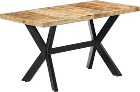 vidaXL Masă de bucătărie, 140x70x75 cm, lemn masiv de mango brut