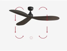 Ventilator de tavan FARO 34301 PALMA maro d. 129 cm IP44 + telecomandă