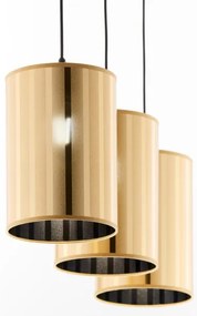 Jupiter 2092 - Lustră suspendată pe cablu CORTINA 3xE27/15W/230V auriu/negru