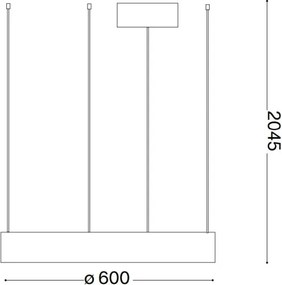Lustră LED pe cablu Ideal Lux ORACLE LED/33W/230V 3000K d. 60 cm CRI 90 negru