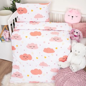 Lenjerie de pat 4Home de bumbac pentru pătuț Pink Clouds, 100 x 135 cm, 40 x 60 cm, 100 x 135 cm, 40 x 60 cm
