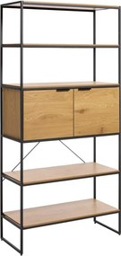 Bibliotecă în culoare naturală cu aspect de lemn de stejar 90x190x40 cm Cesura – Unique Furniture