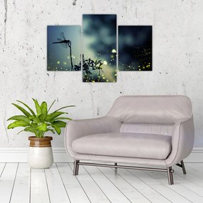 Tablou - Libelula în noaptea strălucitoare (90x60 cm)