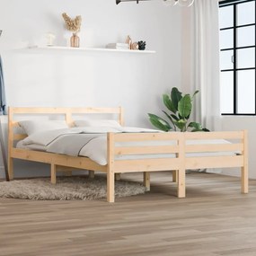 Cadru de pat, 140x200 cm, lemn masiv de stejar Maro, 140 x 200 cm