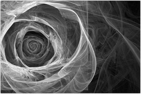 Tablou - Abstract trandafir negru și alb (90x60 cm)