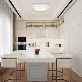 Plafonier LED dimabil QUADRO 66W 230V 3000-6000K alb/auriu + DO