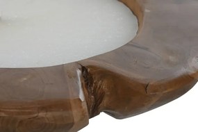 Lumânare decorativă tip ceară, stil natural rustic, culoare naturală, din ceară și lemn de tec, „Teak”
