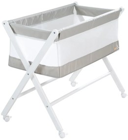 Pătuț leagăn alb cu roți pliabil 90x45 cm – Roba