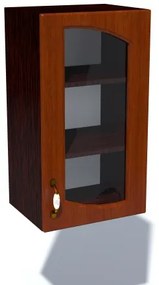 Corp superior 40 vitrina cu 1 usa Zebra MDF frunza cedru