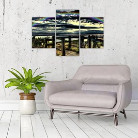 Tablou cu curcubeu deasupa mării (90x60 cm)