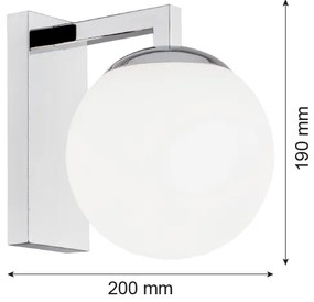 Lampă de perete ASPEN 1xE27/15W/230V crom lucios Argon 3735