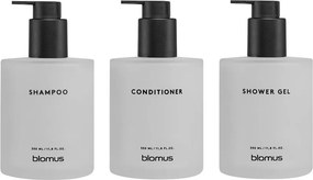 Dozatoare de săpun lichid albe 3 buc. de montat pe perete din sticlă 350 ml Kirei – Blomus