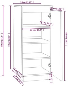 Pantofar, gri, 35x35x80 cm, lemn masiv de pin Gri, 1, Gri, Gri