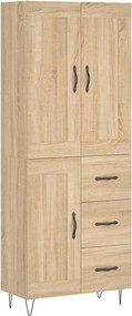 vidaXL Dulap înalt, stejar sonoma, 69,5x34x180 cm, lemn compozit