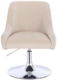 HR920N Scaun Crem din Catifea cu Bază Cromata