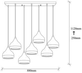 Lustră pe cablu YILDO 7xE27/40W/230V