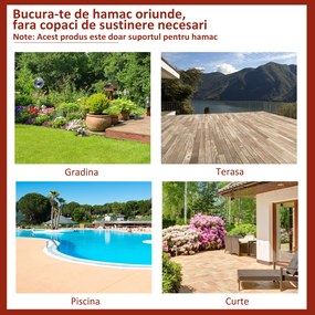 Outsunny Suport Schelet pentru Hamac Reglabil Max. 150 Kg, Negru, 280x120x110cm | Aosom Romania