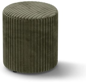 Taburet verde cu tapițerie din catifea reiată Dia – Micadoni