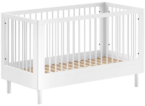 Pătuț alb din lemn de fag 70x140 cm Forrest – Vipack