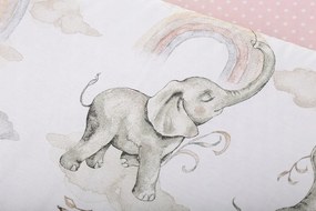 ShopJK PRPTECȚIE PEREȚI PENTRU PĂTUȚ 180 CM ELEFANT ROZ