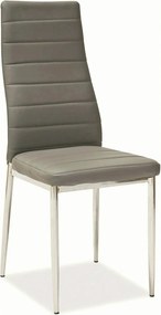 Scaun tapitat H261, gri/crom, piele ecologica/metal, 40X38X96 cm