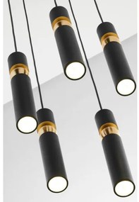 Lustră pe cablu Jupiter 2014 ALAS 5xGU10/10W/230V negru/auriu