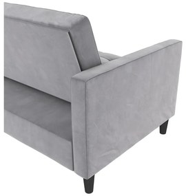 Colțar gri deschis cu tapițerie din catifea Presley – Støraa